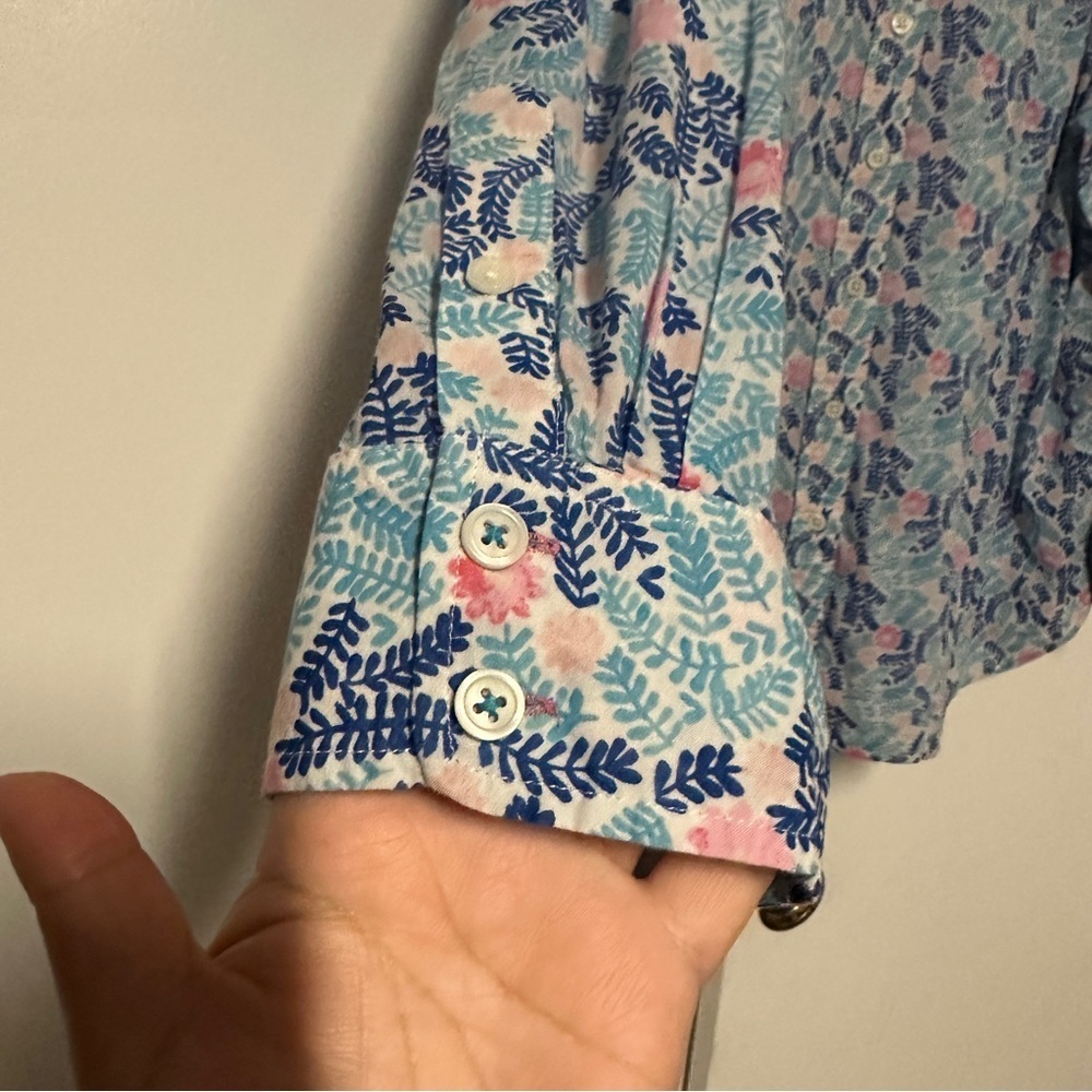Talbots Floral Ferns Classic Cotton Button Up Shirt Size 3X - Picture 6 of 9
